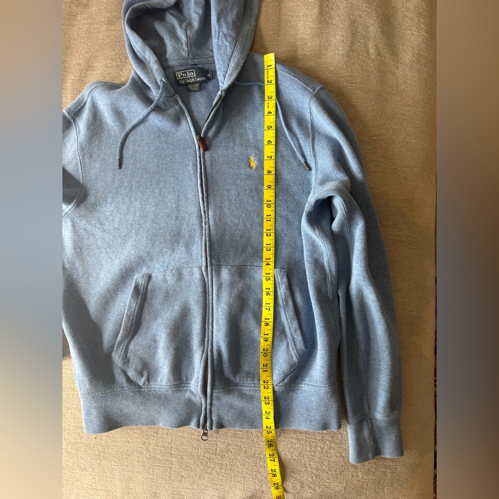 Polo Ralph Lauren Blue Full Zip Hoodie Sweater | Cotton Knit | Size M - Picture 10 of 10